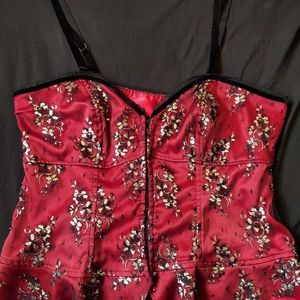 Torrid vintage red lace corset style cami